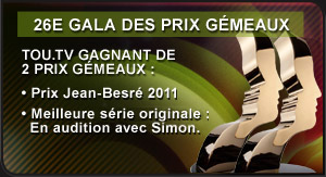 Tou.tv gagnant de 2 prix Gémeaux